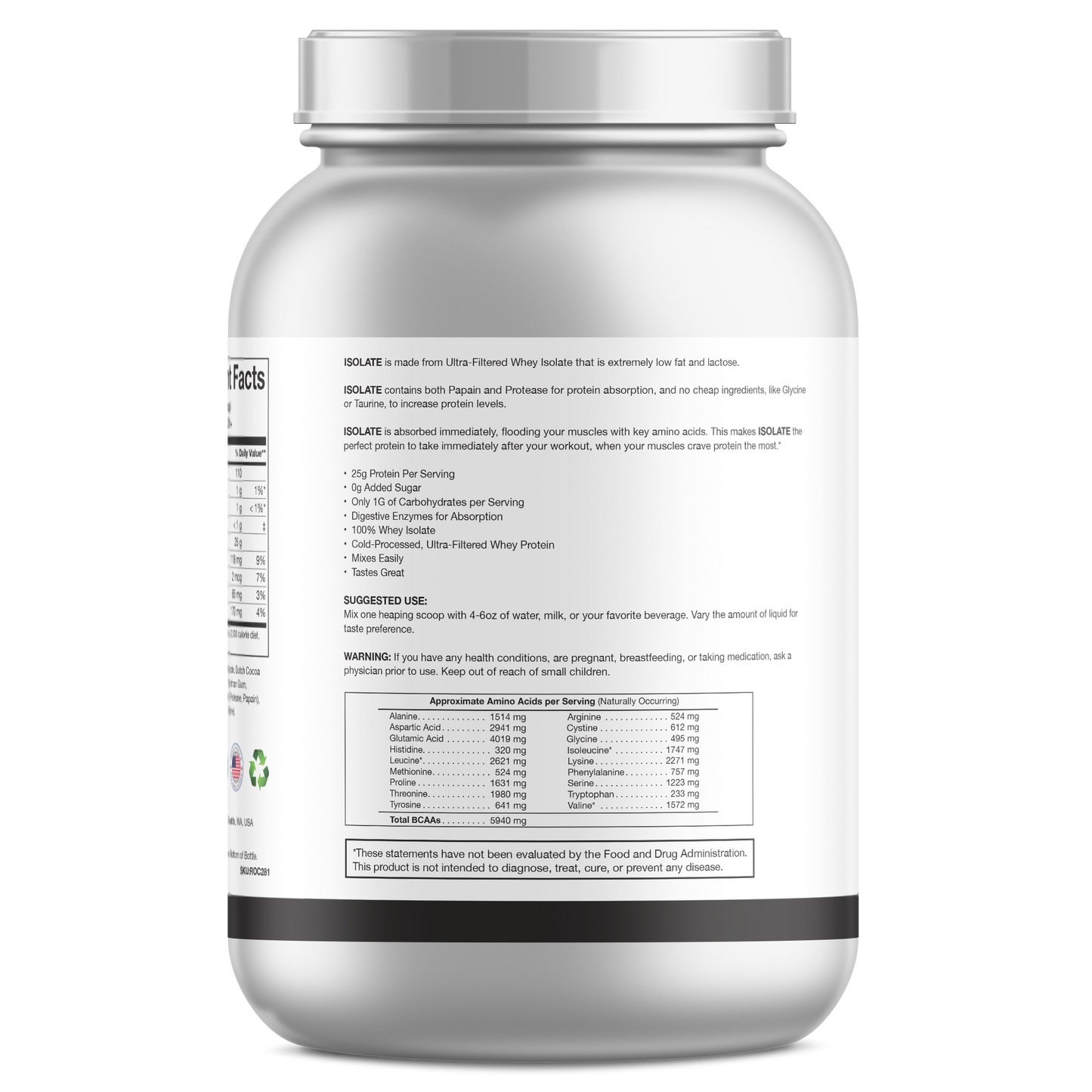 Chocolate Whey Isolate Protein Powder