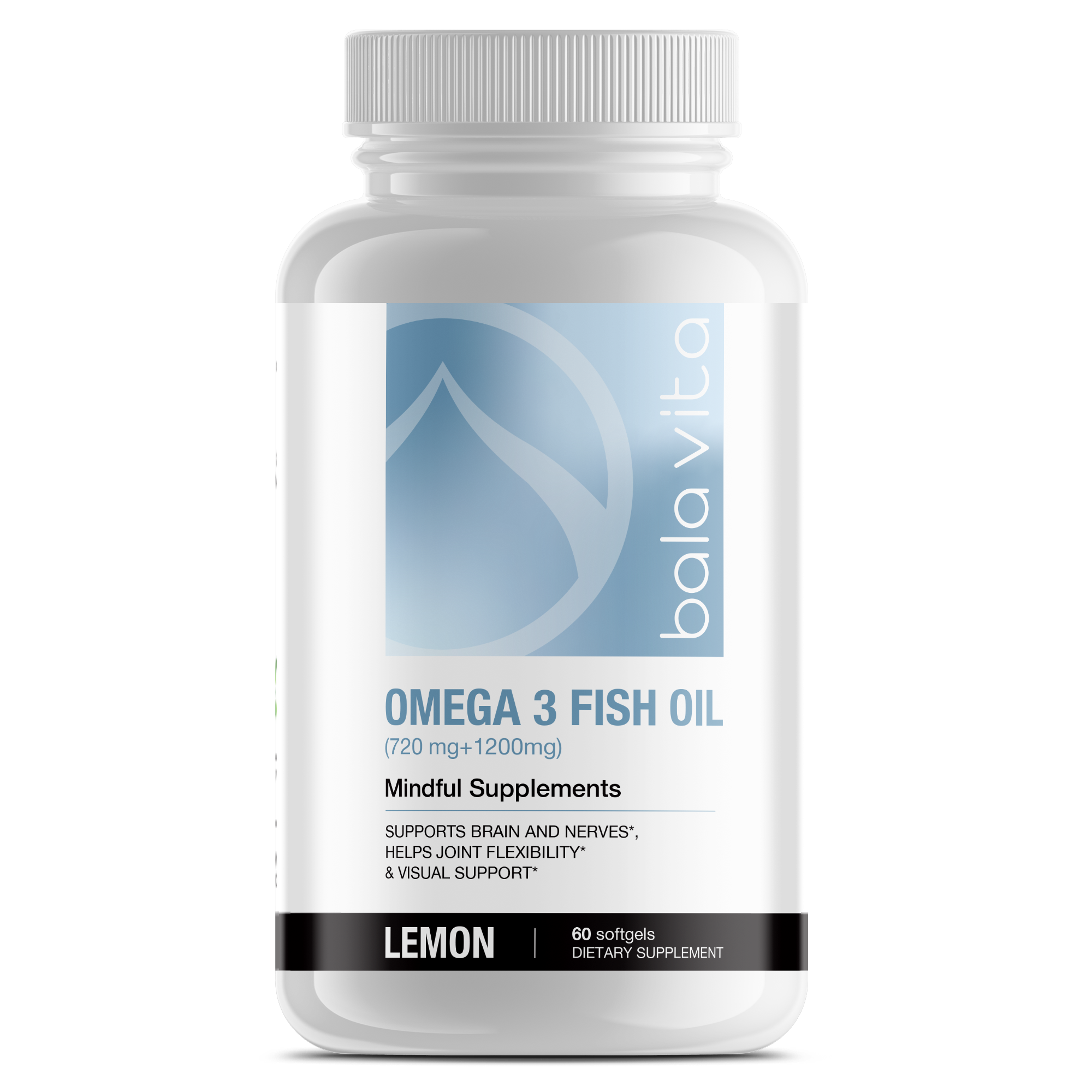 Omega-3 Fish Oil Softgels (720mg EPA + 1200mg DHA)