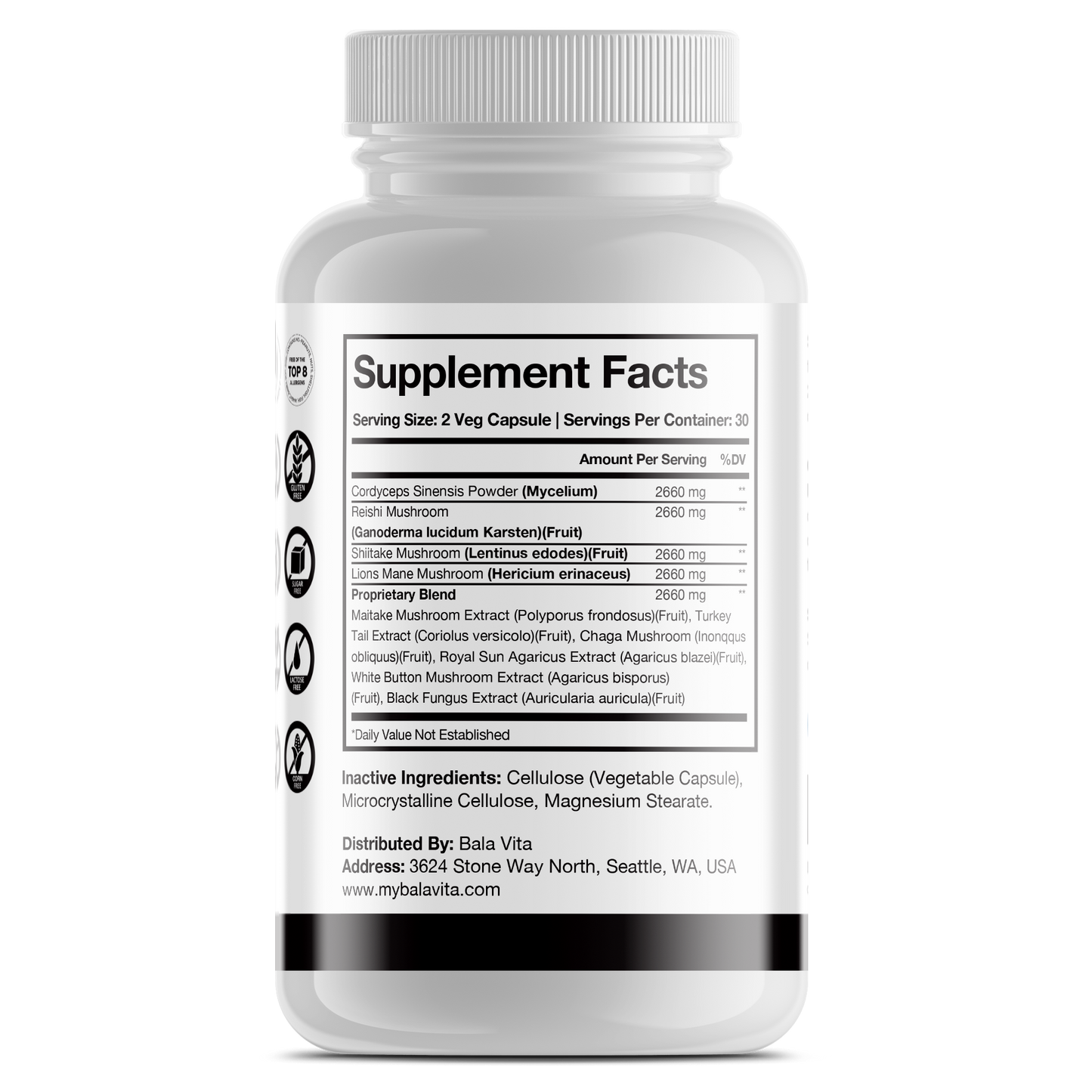 Mushroom Complex (Cordyceps, Reishi, Shiitake, Lions Mane)