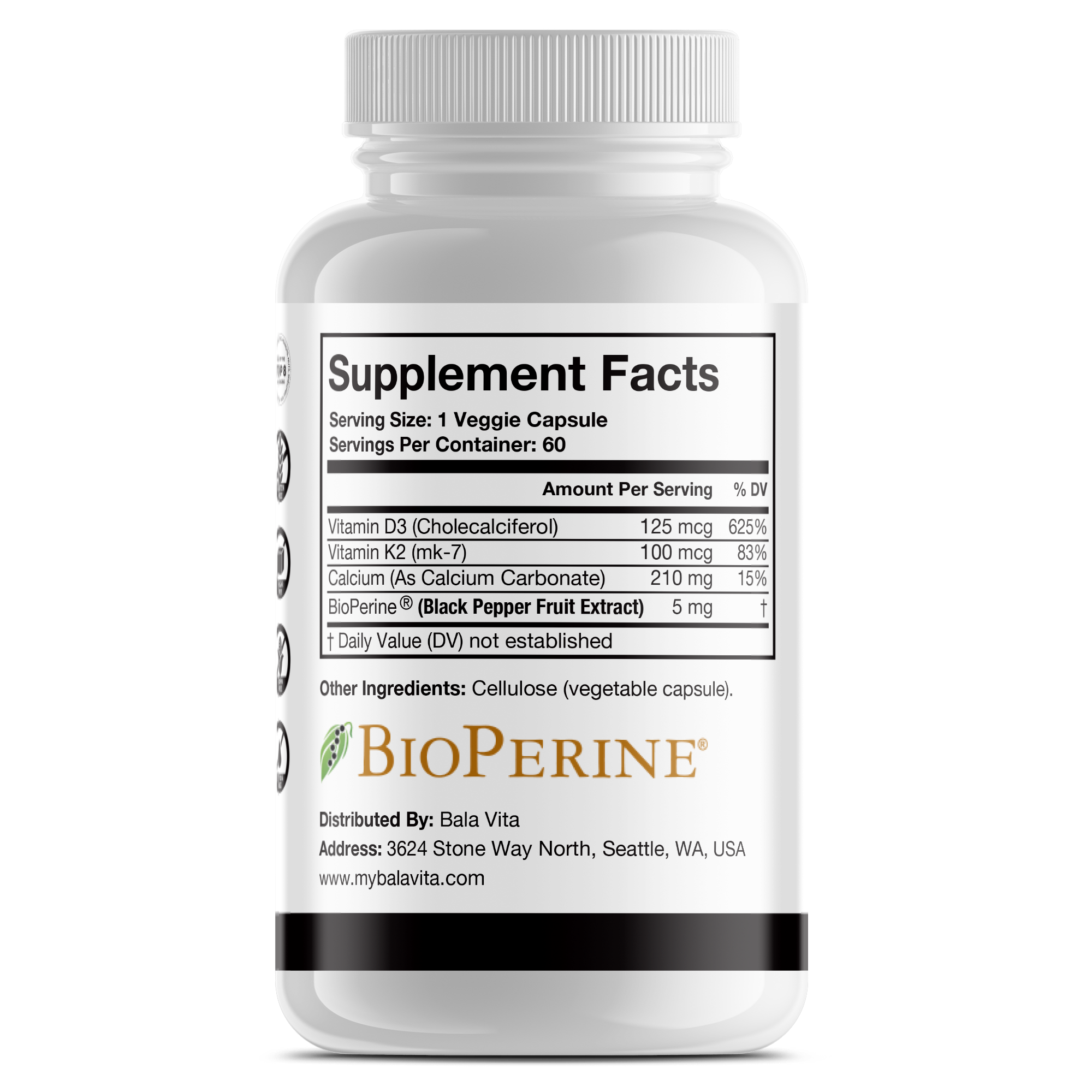 Vitamin D3 + K2 Capsule (5000 IU + 100 mcg)