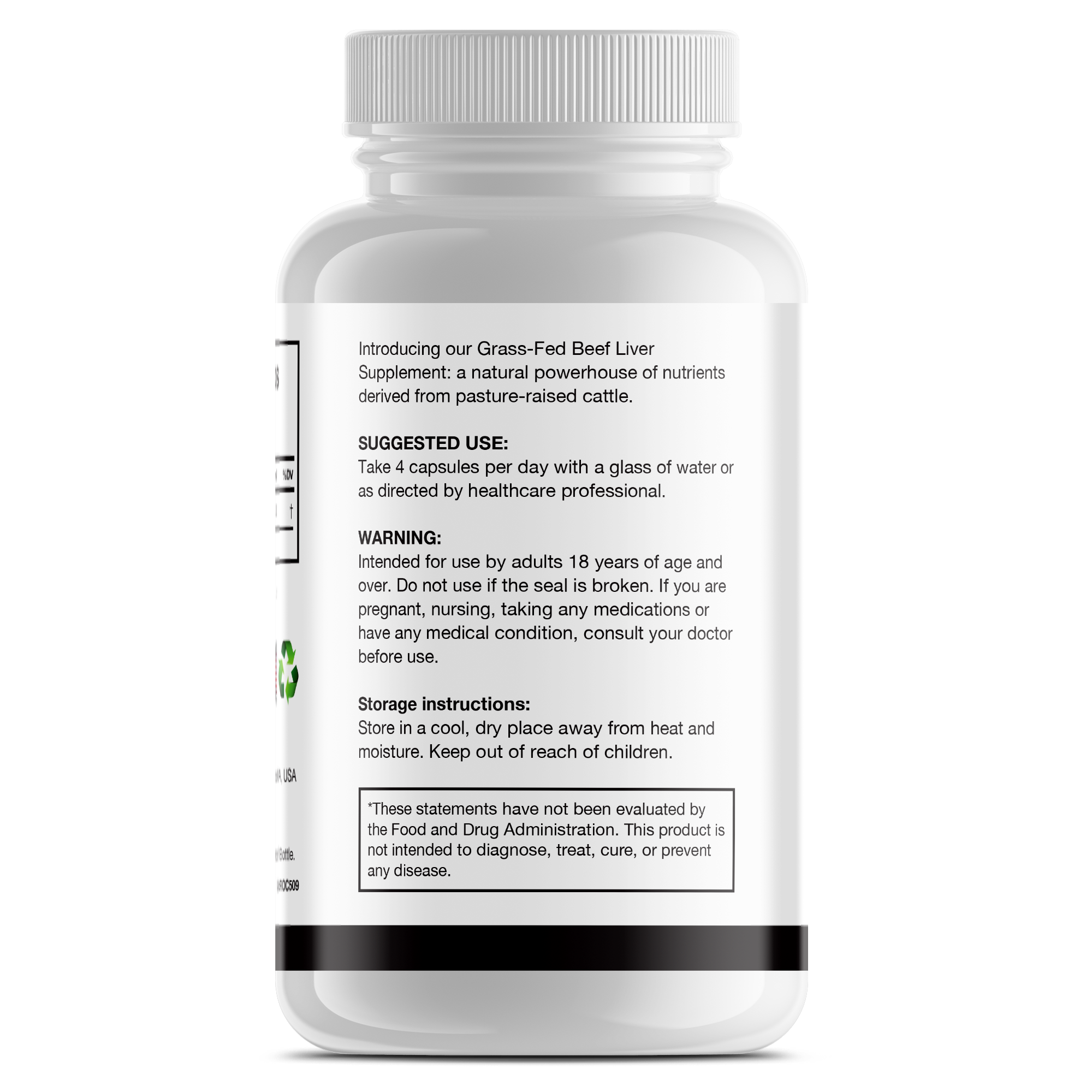 Grass-Fed Beef Liver 3000mg Capsule