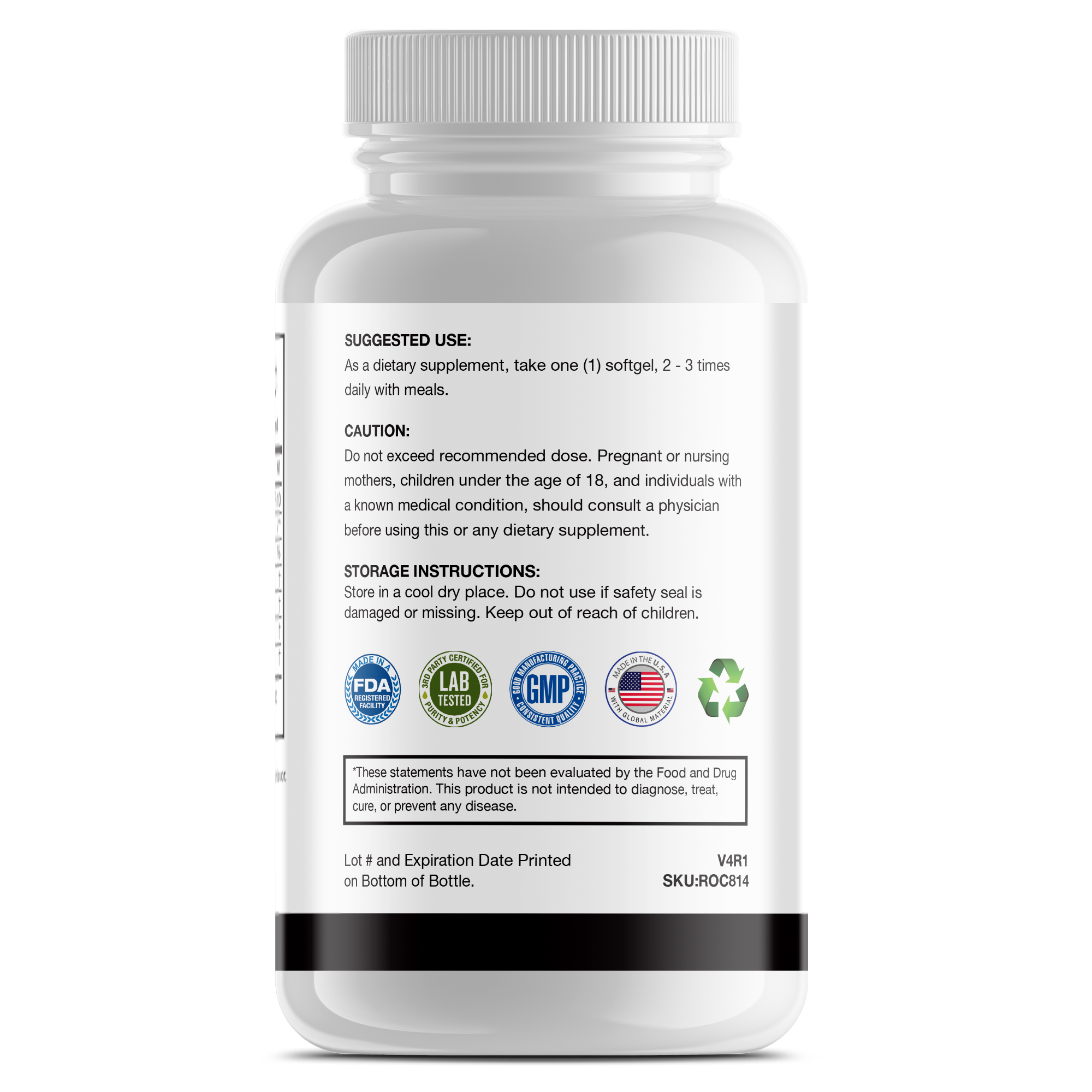 Omega-3 Fish Oil Softgels (720mg EPA + 1200mg DHA)