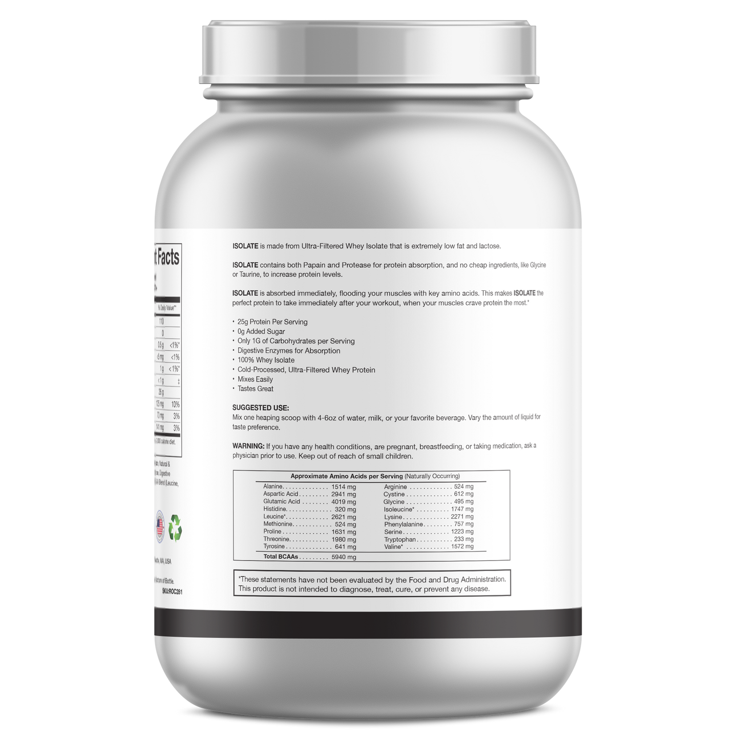 2lb 100% Whey Isolate Vanilla – 30 servings