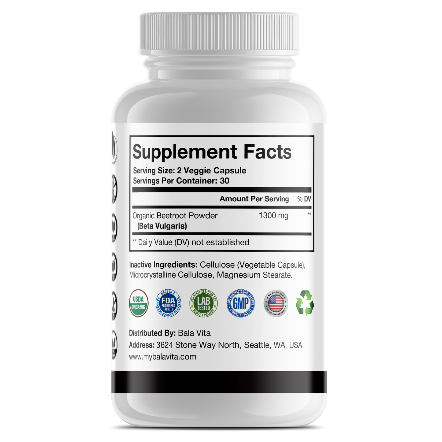 Organic Beetroot Capsule 1300mg